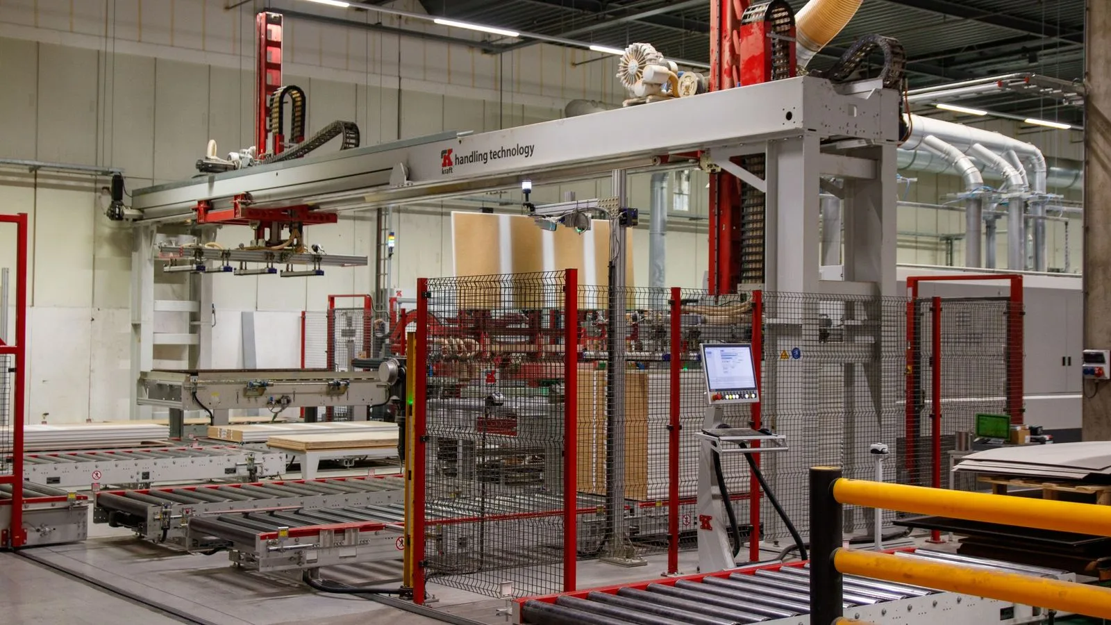 Automated handling line in a modern manufacturing facility