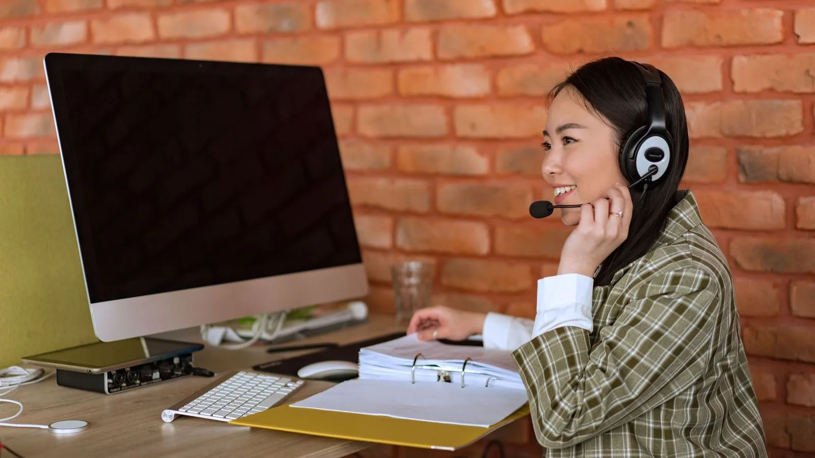 Curitiba office: local representative on a video call with a client